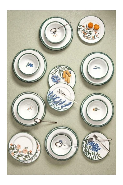 Porland Flower Garden Yeni Desen 6 Kişilik Yemek Takımı 24 Parça ürün görseli 1