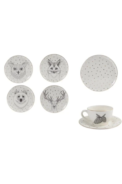 Porland Forest 13 Parça 4 Kişilik Pasta Çay Takımı - 3