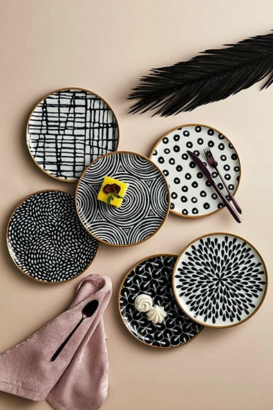 Porland Fractal Yuvarlak Servis (24CM) Ve Kahve Fincan Takımı 6 Kişilik 18 Parça - 3