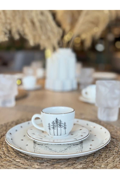 Porland Forest 8 Parça 4 Kişilik Kahve Fincan Seti - 3