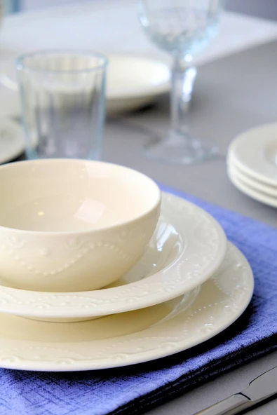 PORSER Zincir Transparan Yemek Takımı 6 Kişilik 24 Parça Znc24yk - Resim 3