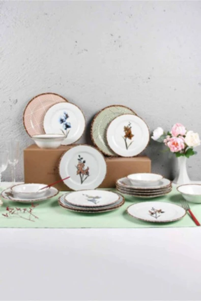 NOVAFACE STD Azelya 24 Parça 6 Kişilik Yemek Takımı Klasik