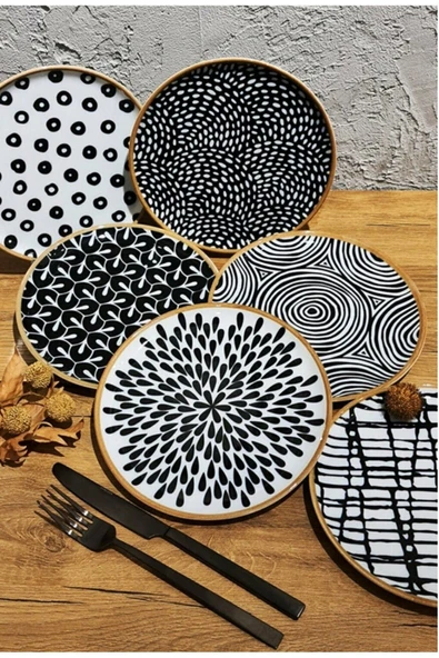 Porland Fractal Yuvarlak Pasta (20CM) Ve Kahve Fincan Takımı 6 Kişilik 18 Parça - 2