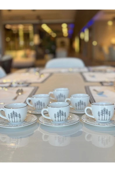 Porland Forest 6'lı Türk Kahve Fincan Takımı