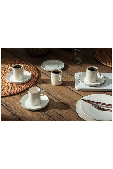 Porland Platin 4 Kişilik Kahve Takımı 90cc 8 Parça