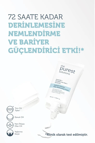 The Purest Solutions 24 Saat Etkili Günlük Yoğun Nemlendirici Bakım Kremi 50 ml - Resim 2