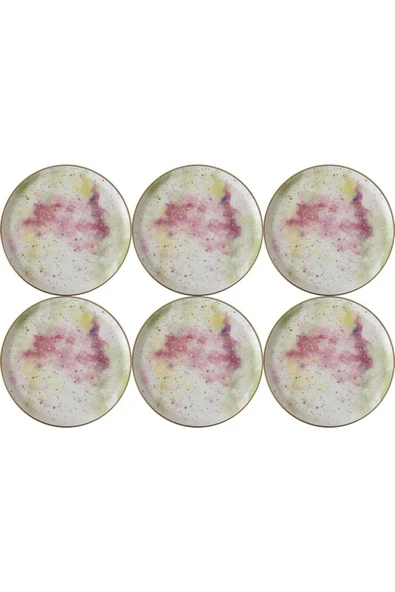 Porland Cosmos Desen Düz Tabak 20cm 6'lı 04alm003394 ürün görseli 1