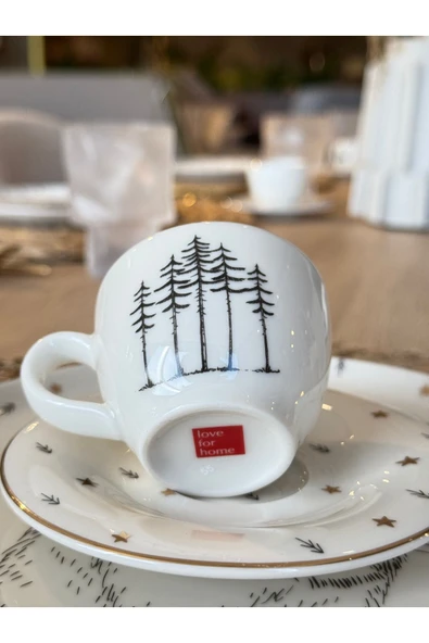Porland Forest Tabaklı Kahve Fincanı 85cc 4'lü ürün görseli 1