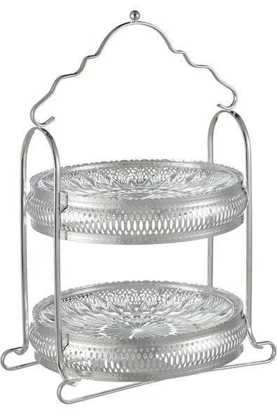 STOREMAX 04STY003486 Gümüş Kaplama Pasta Tabağı, Gümüş Kaplama byrs 1022830