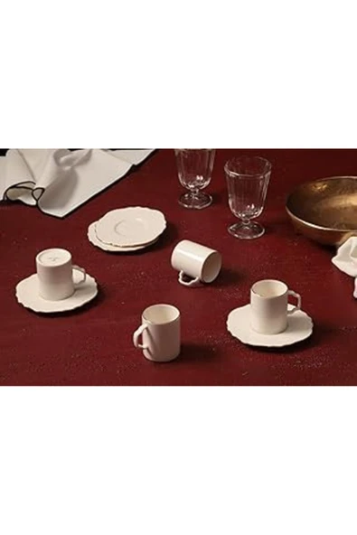 DERİK Porland Tide Altın Yaldız 4 Kişilik Kahve Takımı 80Cc ürün görseli 1