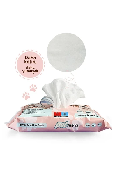 Klerax Be Active Pet Wipes Evcil Hayvanlar Için Temizlik Mendili 40 Yaprak - Resim 3
