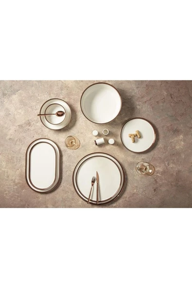 Porland 04alm007853 Chopin Bakır 60 Parça 12 Kişilik Yemek Takımı