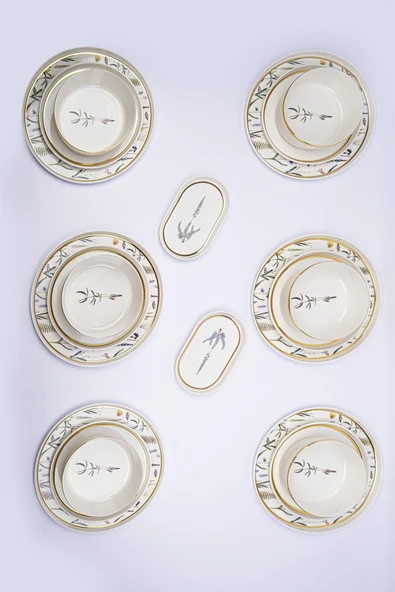 Porland Botanical (DESEN4) Yemek Takımı 6 Kişilik 20 Parça