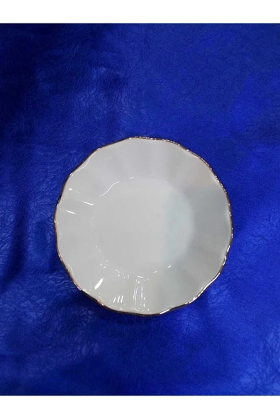 Porland 6'lı Yaldızlı Porselen Çay Tabağı - Resim 2