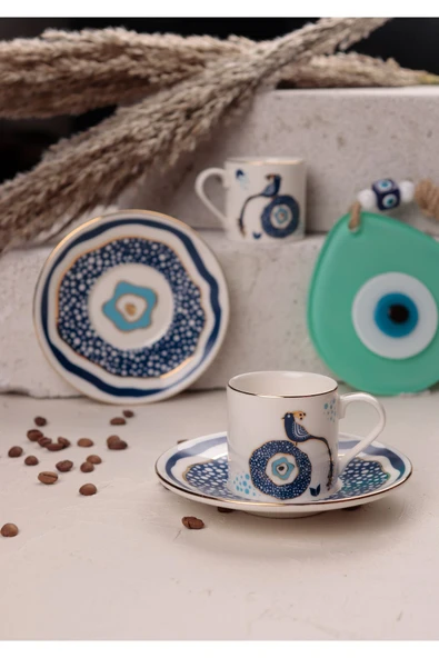 Porser Pavo 4 Parça Kahve Fincanı Seti - Resim 2