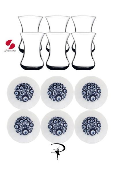 Porland Nazar 6 Kişilik 12 Parça Çay Seti ürün görseli 1