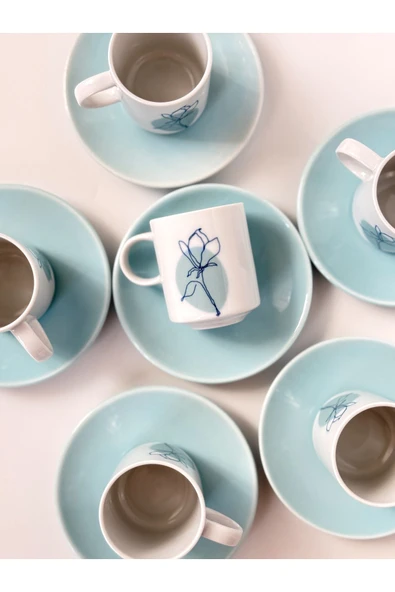 Porland Alyssa Turkuaz Kahve Takımı 12 Parça 04por035198 ürün görseli 1