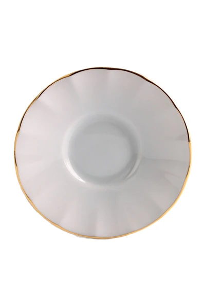Porland 6 Kişilik Porselen Ergonomi Çay Tabağı - Inci Gold - 2