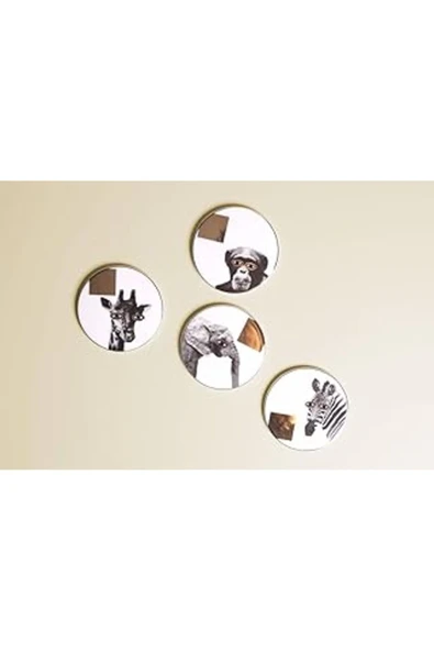 NexGen Porland Wild Life 4Lü Bardak Altlığı 10Cm