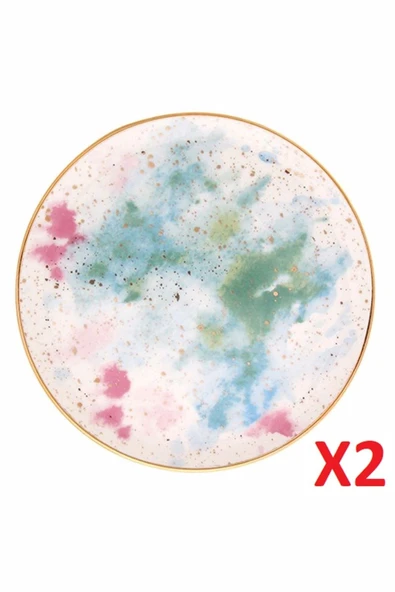 Porland Cosmos Desen Düz Tabak 24cm 2'li 04alm006671