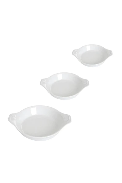 Porland Beyaz Porselen Sahan Seti 3'lü