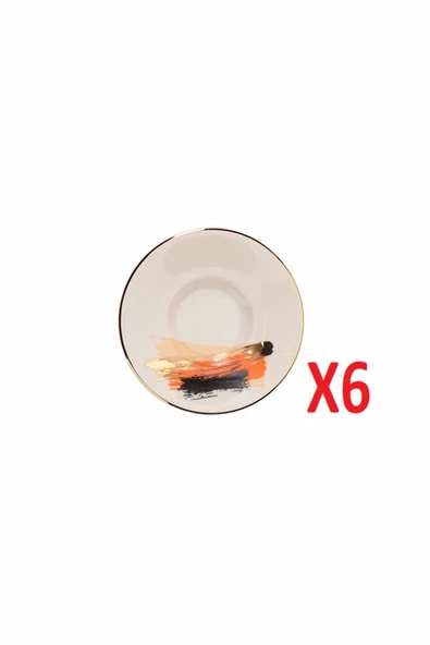 Porland Dash Desen Çay Tabağı 11cm 6 lı 04ALM008510 ürün görseli 1