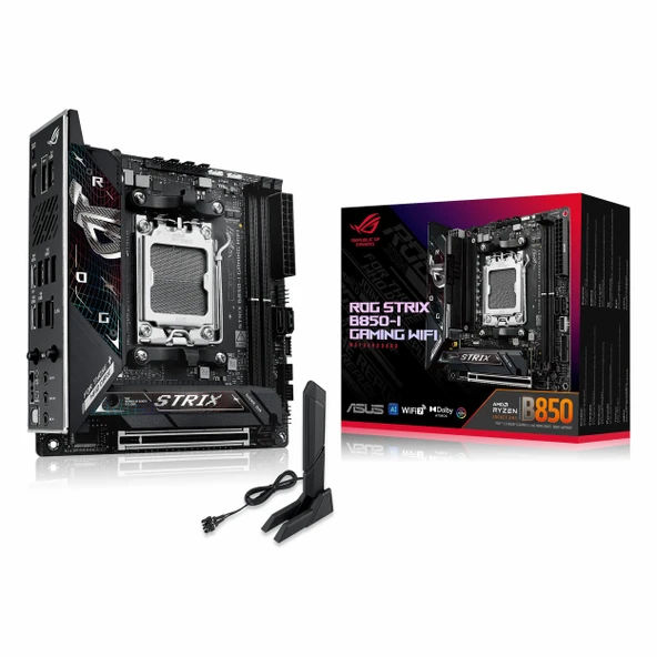 Asus ROG Strix B850-I Gaming WiFi DDR5 (8400MHz)OC M.2 HDMI/USB-C PCIe 5.0 AM5 mITX Anakart ürün görseli 1