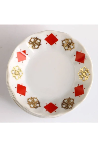 Porland 6 Kişilik Porselen Kahveci Çay Tabağı - Yonca - 2