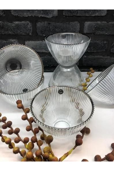 Porland Moon Gümüş Kase 6'lı 15 Cm - Resim 4