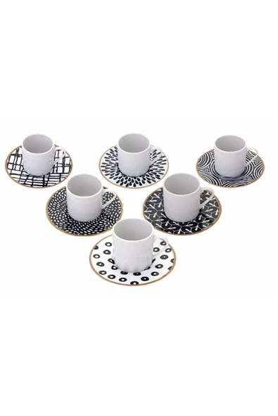 Porland Fractal 6 Kişilik Kahve Takımı 90cc ürün görseli 1