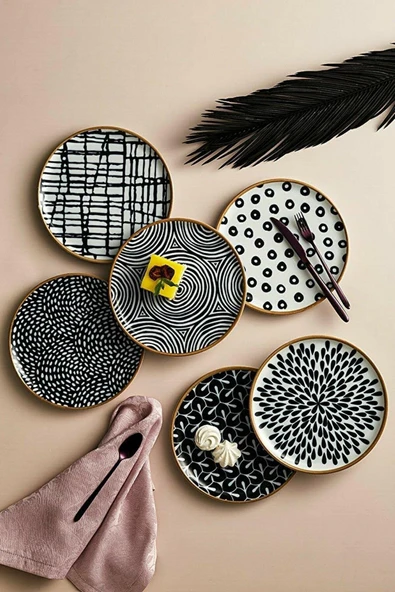 Porland Fractal 6 Parça 6 Kişilik Pasta Takımı 20 Cm ürün görseli 1