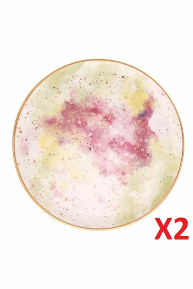 Porland Cosmos Desen Düz Tabak 24cm 2'li 04alm006665 ürün görseli 1