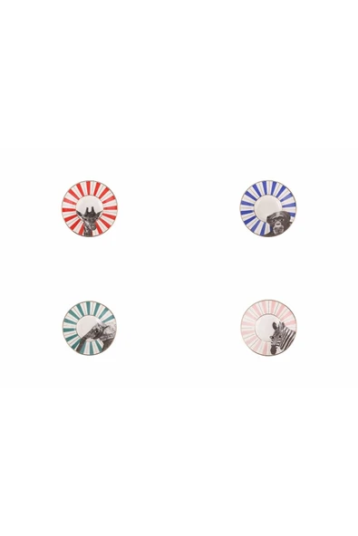 Porland Wild Life Karma Çay Tabağı Takımı 11cm 4 Parça