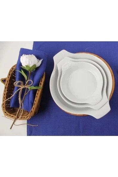 Porland Porselen Beyaz Sahan Set 21cm - 17cm - 14cm - 2