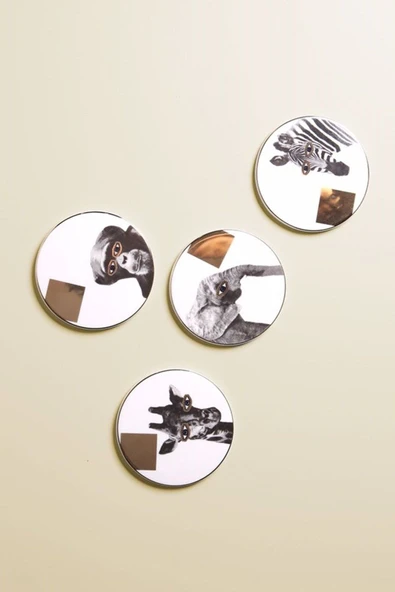 Porland Wild Life 4 lü Bardak Altlığı 10CM