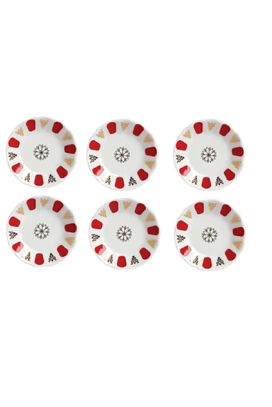 Porland Çay Tabağı Otantik Kırmızı Klasik 6'lı ürün görseli 1