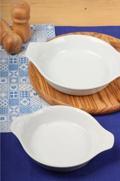 Porland Porselen Beyaz Sahan Seti ikili 21cm - 17cm - 2