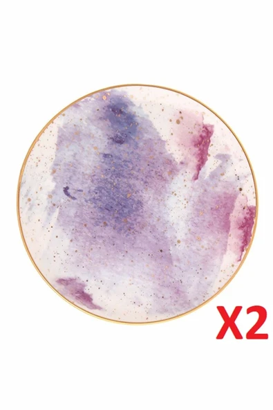 Porland Cosmos Desen Düz Tabak 24cm 2'li 04alm006673 ürün görseli 1