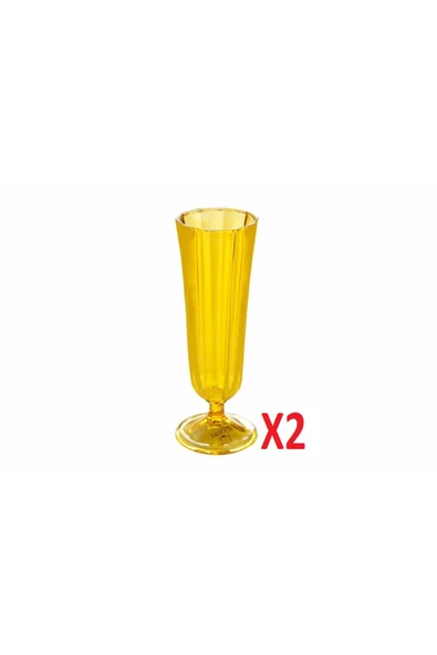 Porland Sarı Flüt Şampanya Bardağı 130cc 2'li ürün görseli 1