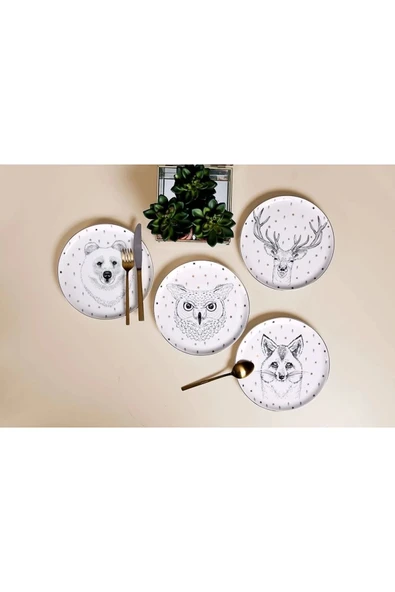 Porland Forest 4 Kişilik Pasta Takımı 20cm
