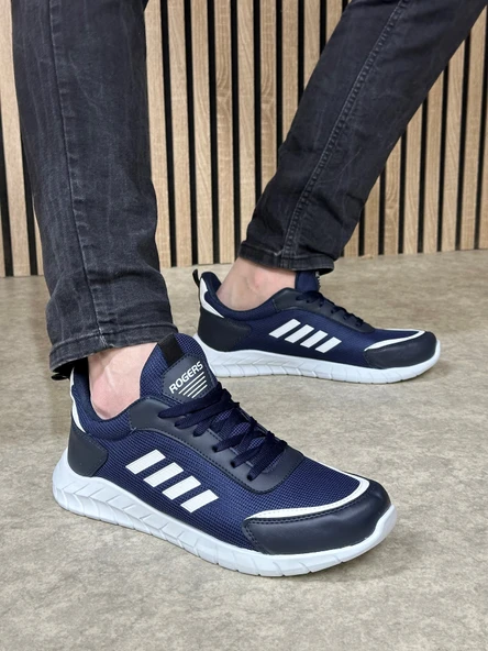 Günlük Erkek Sneaker Fileli Bağcıklı Rahat Esnek Dikiş Detaylı Yürüyüş Spor Ayakkabı 1453 - 8