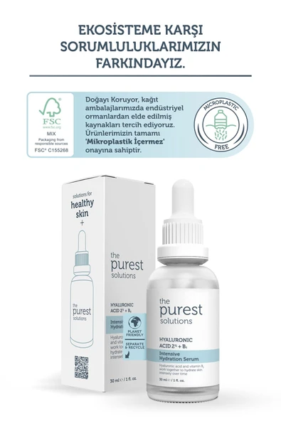 The Purest Solutions Tüm Cilt Tipleri İçin Yoğun Nemlendirici Bakım Serumu 30 ml (Hyaluronic Acid %2 + B5) - 5