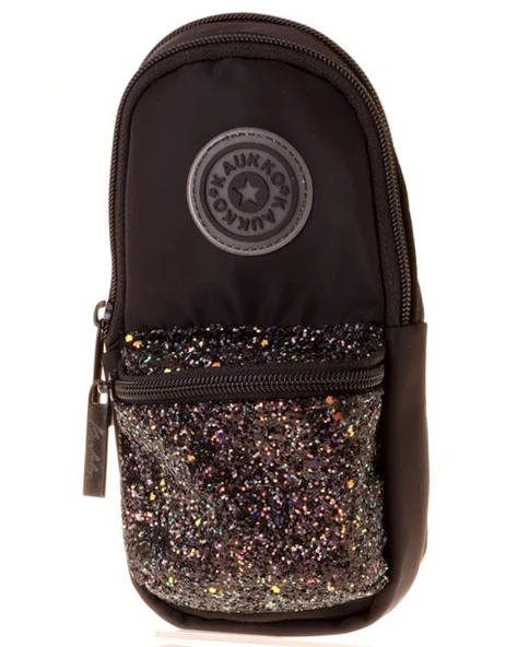 Kaukko Bright Junior Bag Kalem Çantası Taşlı Siyah K2718 ürün görseli