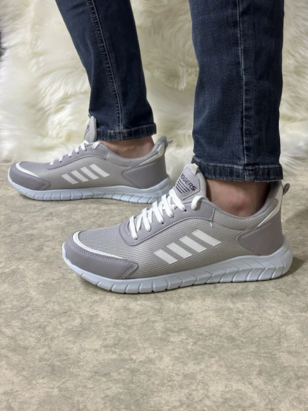 Günlük Erkek Sneaker Fileli Bağcıklı Rahat Esnek Dikiş Detaylı Yürüyüş Spor Ayakkabı 1453 - 3