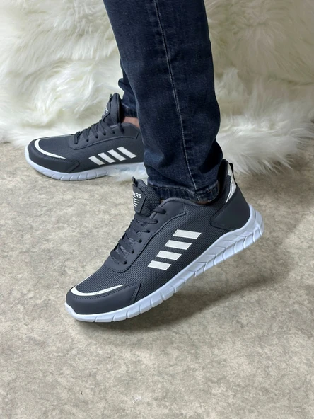 Günlük Erkek Sneaker Fileli Bağcıklı Rahat Esnek Dikiş Detaylı Yürüyüş Spor Ayakkabı 1453 - 11