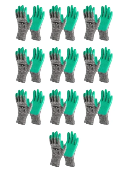 Mafel MF 080 Lateks Kaplı Yeşil Camcı Eldiven No:10 XL - 10'lu Ekonomik Paket ürün görseli