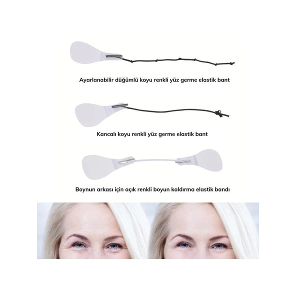 Lastikli Yüz Kaş Göz Boyun Gerdirme Bantları (40 Adet) - Resim 2