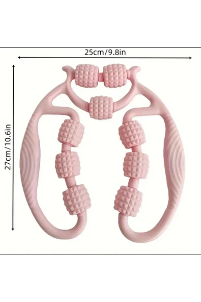 Kas Gevşetici Masaj Aleti 9 Tekerlekli Ayarlanabilir Lenf Drenaj Rulosu Bacak Kol Selülit - 7