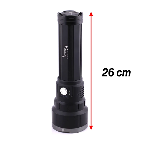 El Feneri 8000 Lümen 80W Uzun Menzil Metal Kasa Şarjlı Powerbank Ledli Işık Lambası Su Geçirmez Kamp - Resim 4