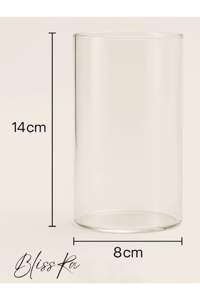 Blissra Tekli Borosilikat Mumluk- Boy 14 Cm Çap 8 cm (Mum Dahil Değildir) - 3